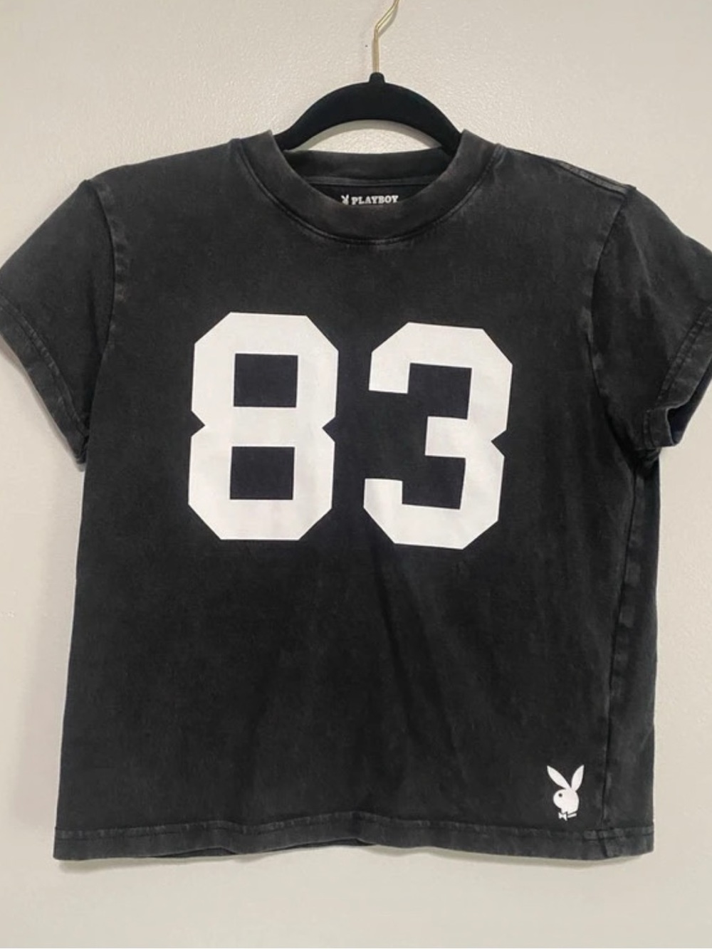 Playboy By PacSun 83 Mini T-Shirt XS Anthracite Washed Black